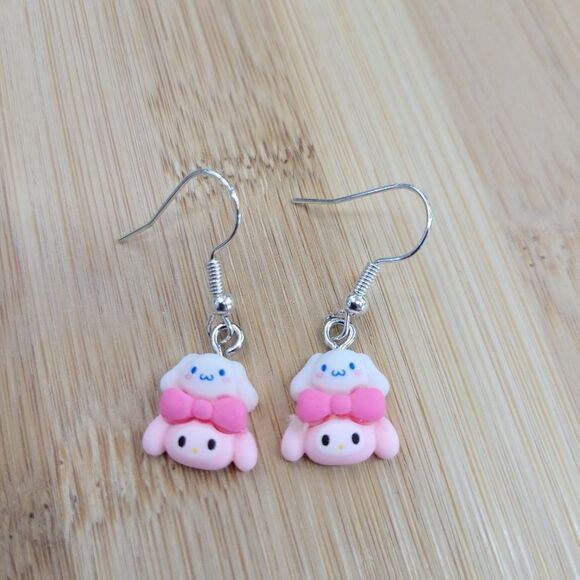 2/$20 Brand New Handmade My Melody & Cinnamoroll Earrings - Picture 1 of 3
